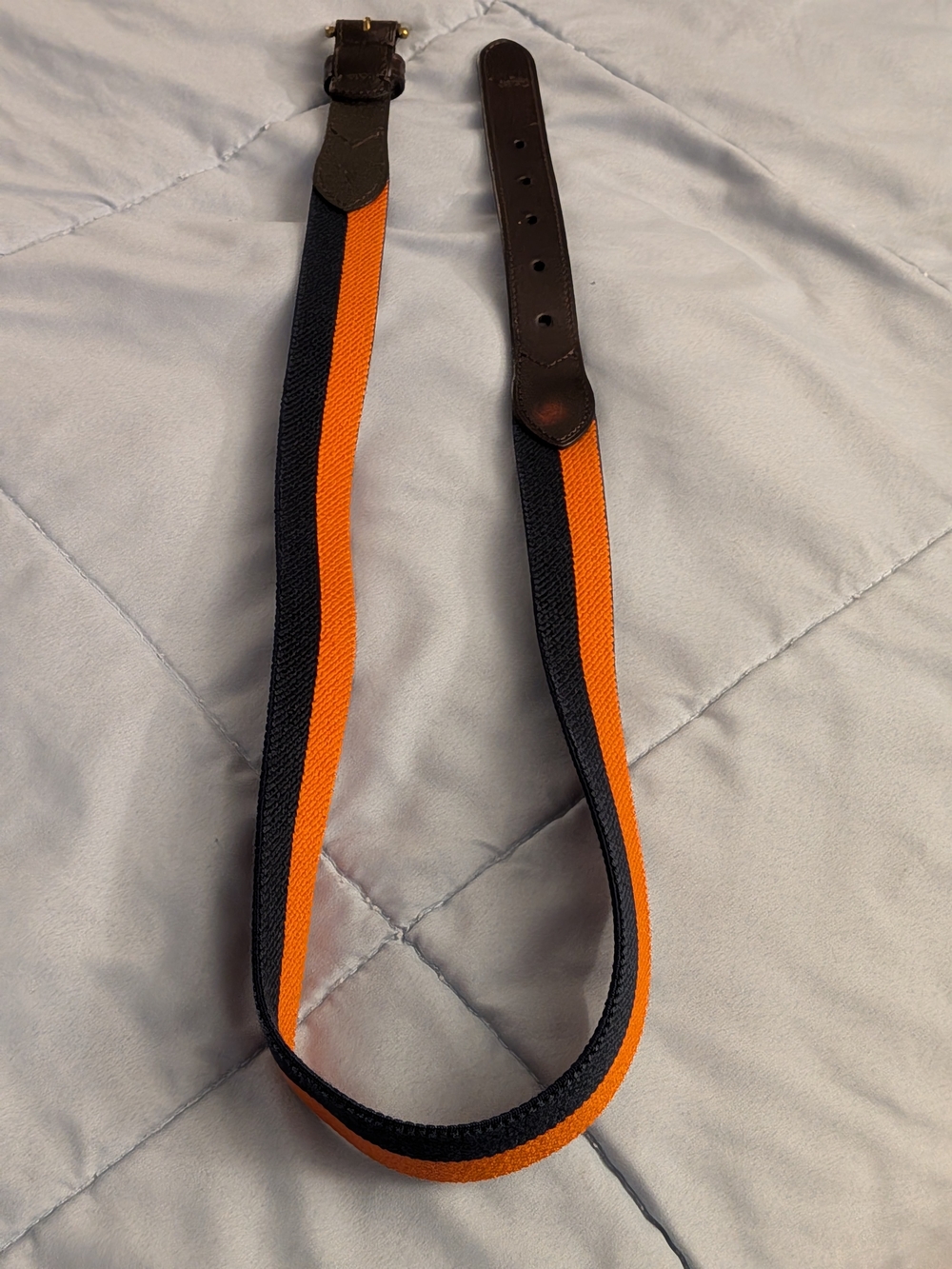 Ralph Lauren Polo Orange and Navy Blue Striped Men's Belt